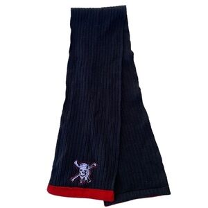 Skull & Crossbones Scarf Navy Red Piping Skeleton